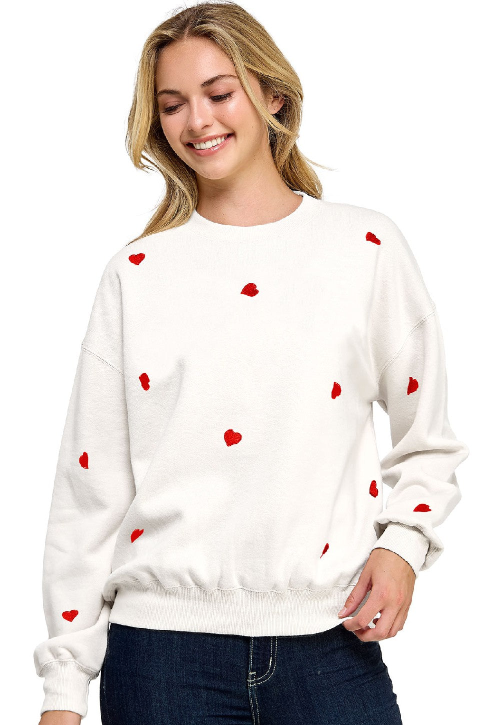 Embroidered Heart Sweatshirt