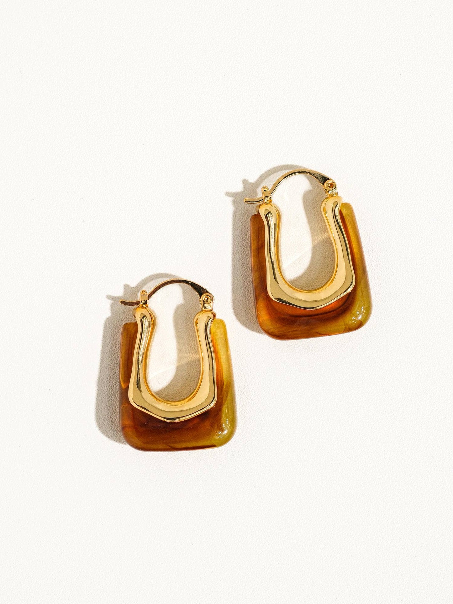 Talia U-Shaped Boho Hoop Earring: Red