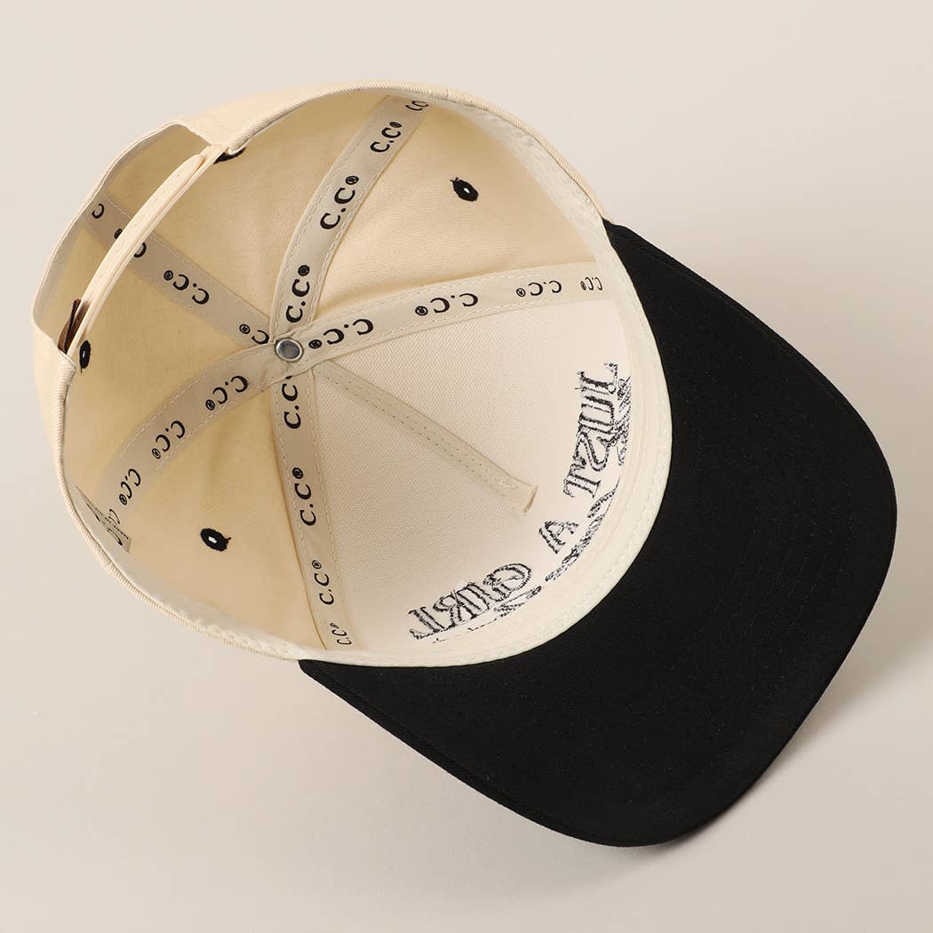 Just A Girl Who Loves Jesus Embroidery Trucker Hat: Light Denim