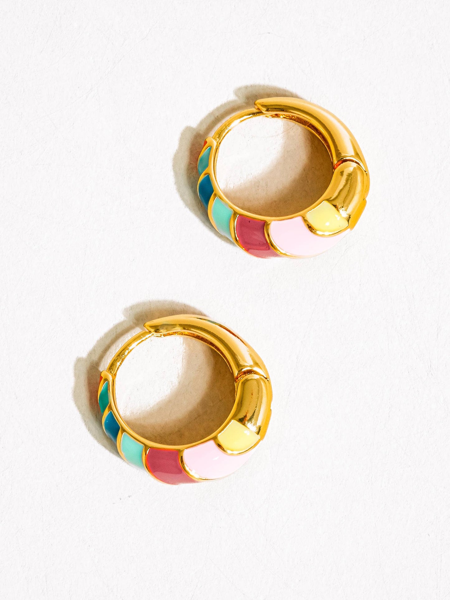 Paloma Colorful Striped Hoop Earring: Multi-Colored