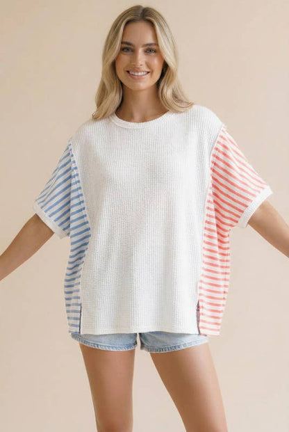 Salt Air Short Sleeve Stripe Top