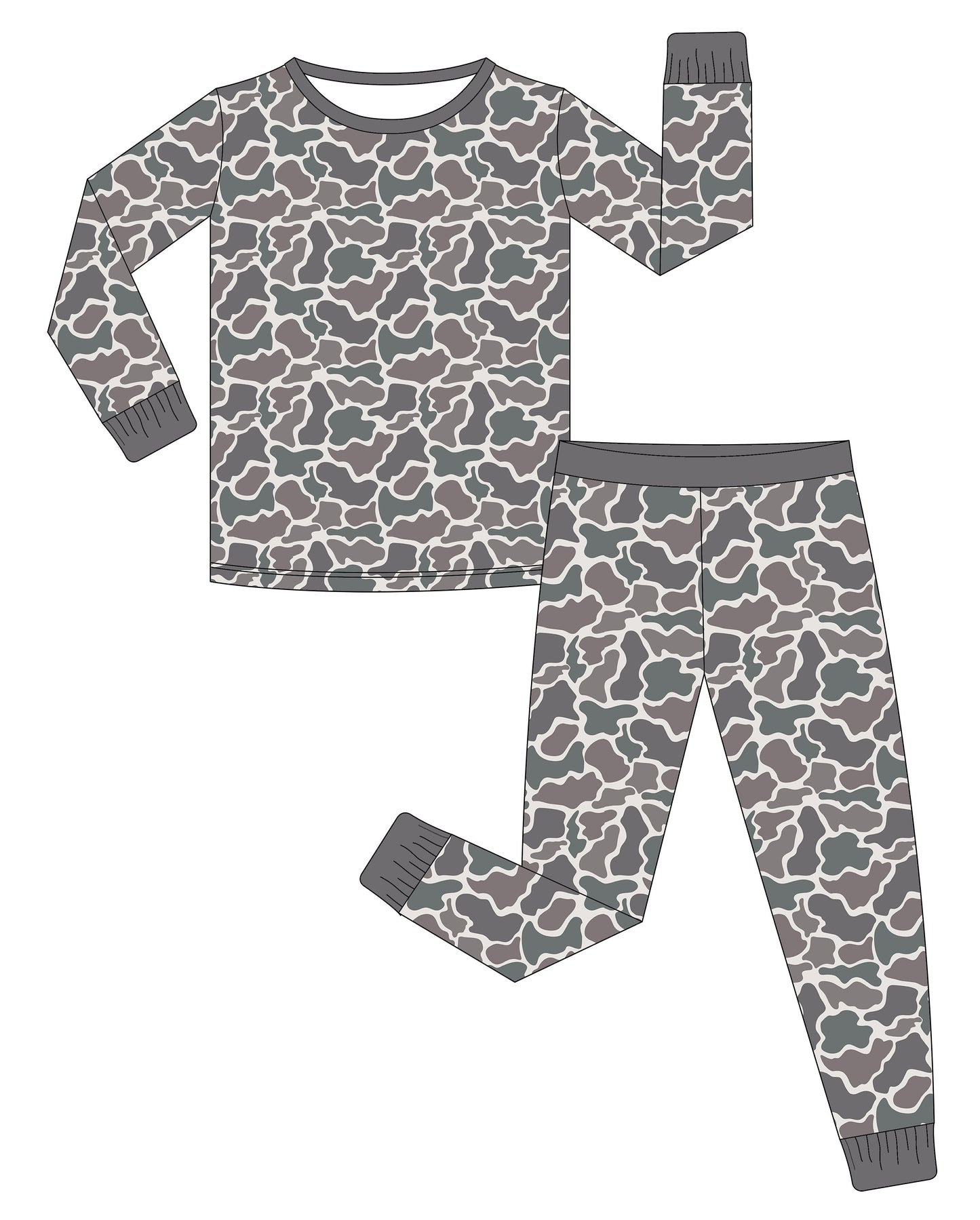 Bamboo Long Sleeve Pants Set - Outdoors