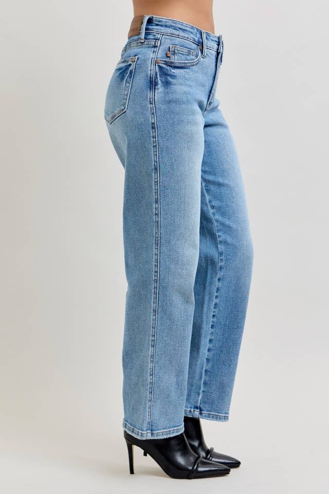 Judy Blue MR Petite Tummy Control Vintage Wash Straight