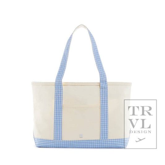 TRVL Medium Tote - Coated Canvas Gingham