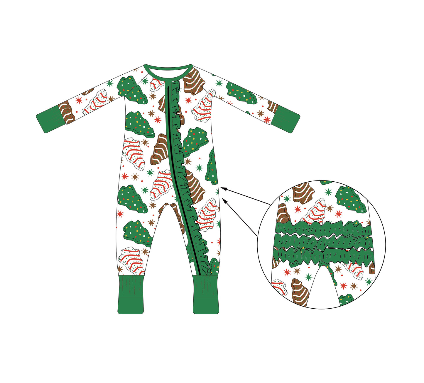 Bamboo Ruffle Zippy - Christmas