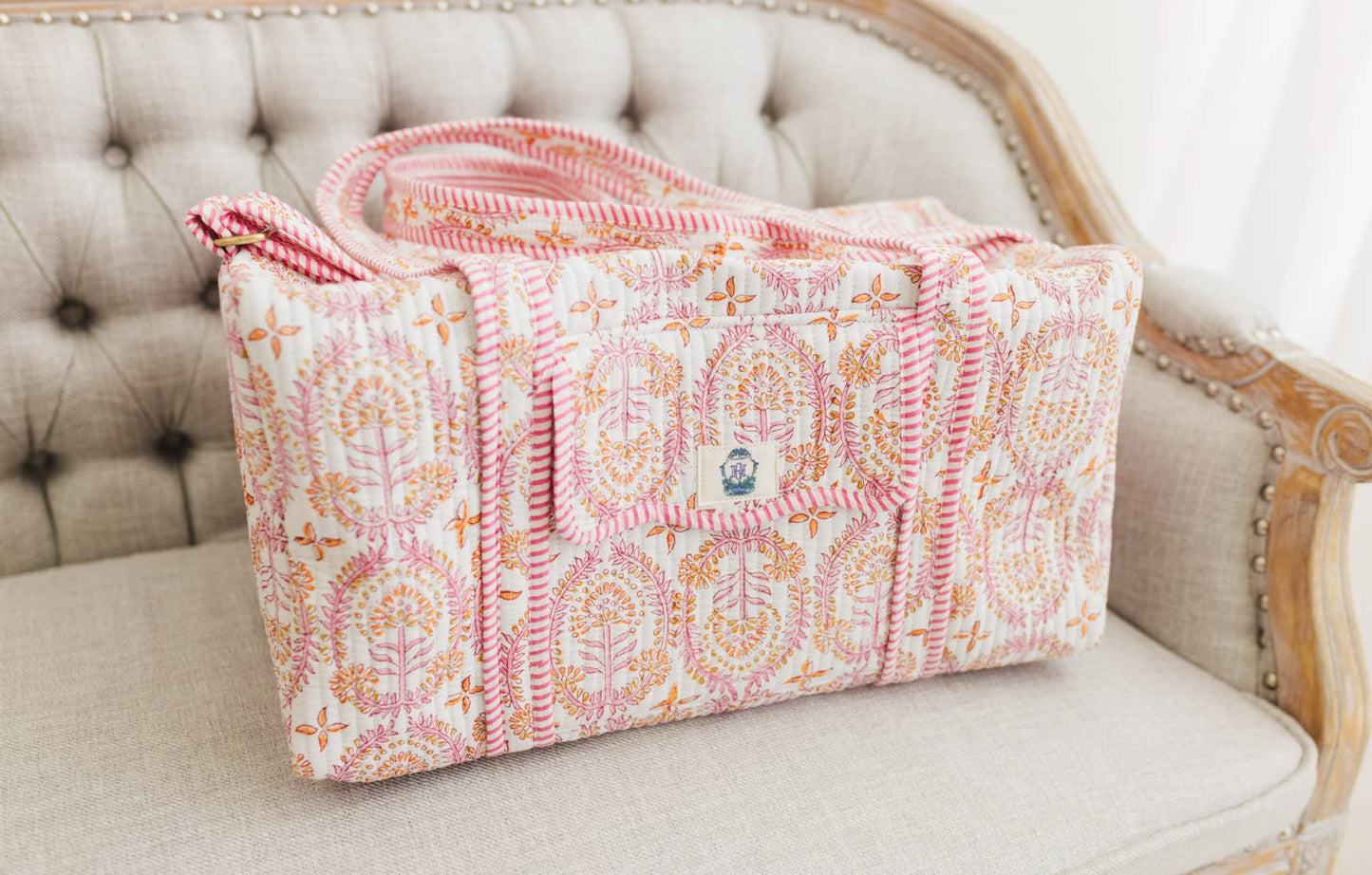 Dahlia | Large Scalloped Quilted Duffle Bag 