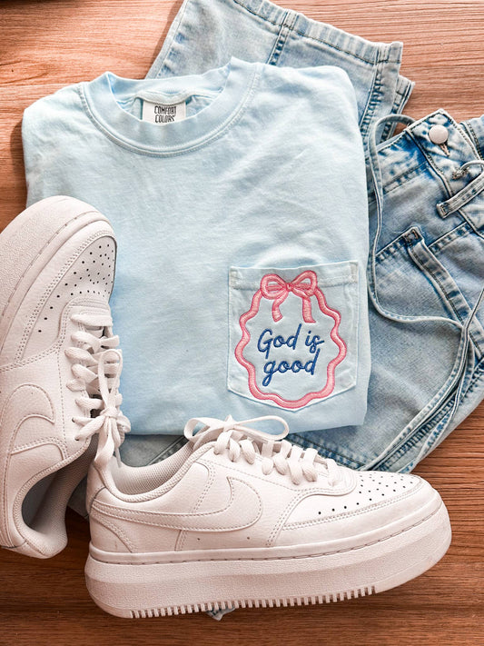 God Is Good Bow Embroidery