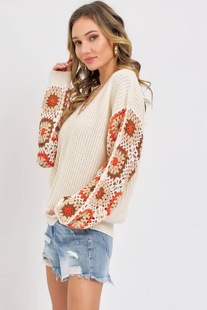 Wildflower Blooms Crochet Sweater