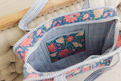 Seascape | Large Quilted Zipper Tote Bag