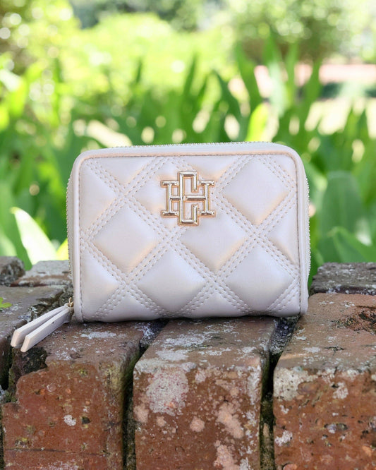 Nadine Zippered Wallet Pearl Quilted DQ