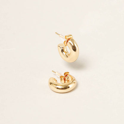 Luna Mini Hoop Earrings in White Gold