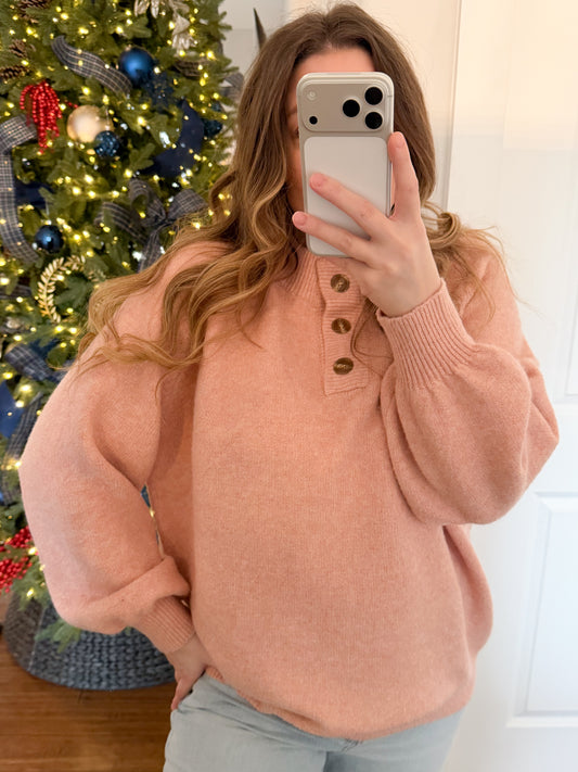 Cozy Girl Button Pullover