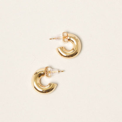 Luna Mini Hoop Earrings in White Gold