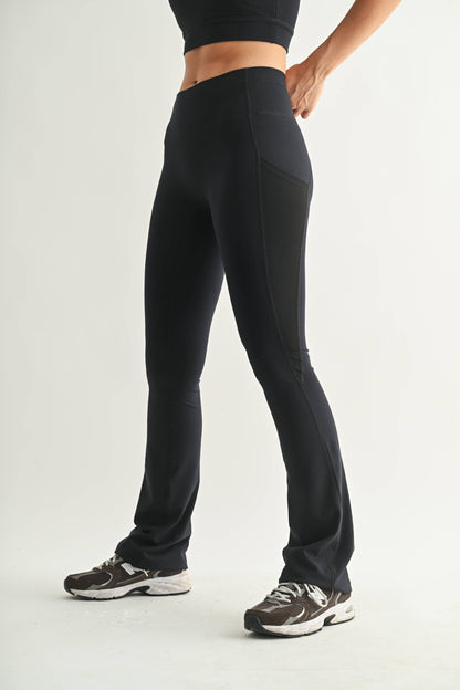 Venice AirFlex Mesh Flare Leggings: Black