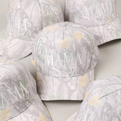 MAMA Letter Embroidery Real Tree Camo Baseball Cap: BEIGE CAMO