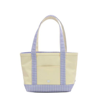 TRVL MINI TOTE - GINGHAM LILAC TRIM