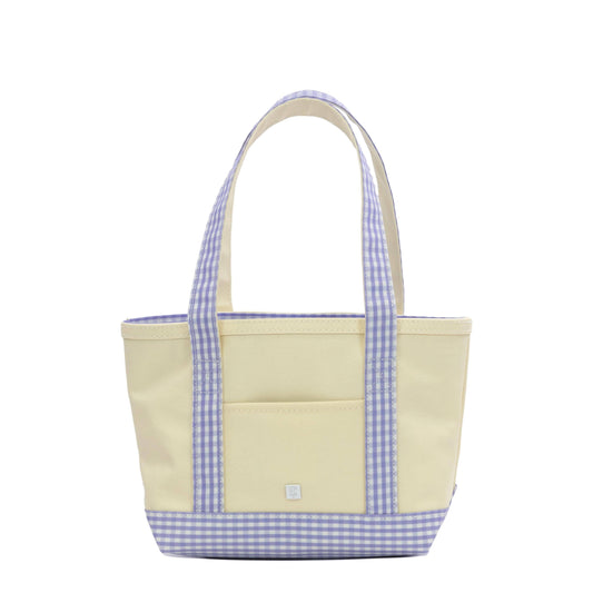 TRVL MINI TOTE - GINGHAM LILAC TRIM