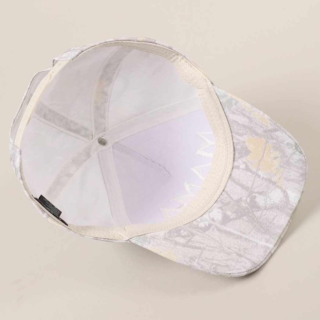 MAMA Letter Embroidery Real Tree Camo Baseball Cap: BEIGE CAMO