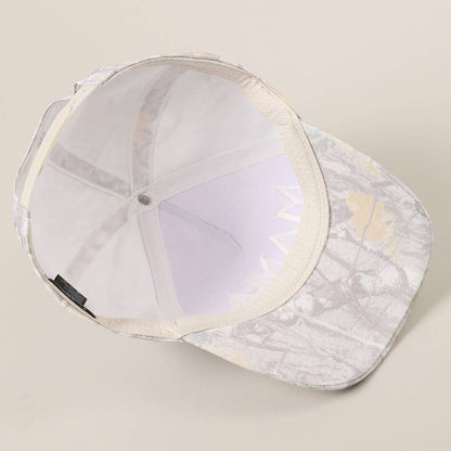 MAMA Letter Embroidery Real Tree Camo Baseball Cap: BEIGE CAMO