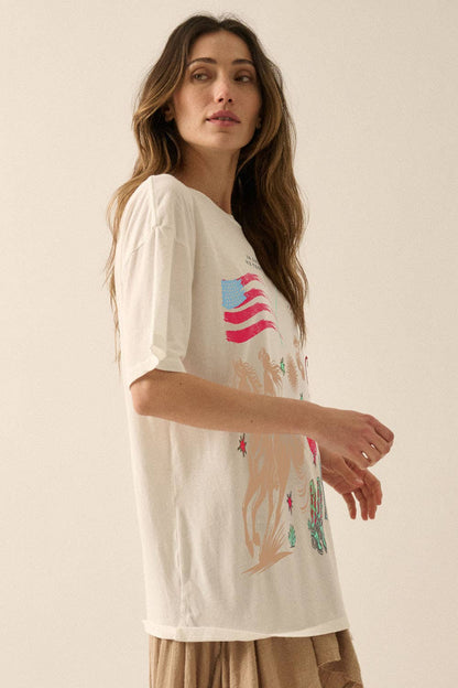 Americana Vintage-Print Oversize Graphic Tee