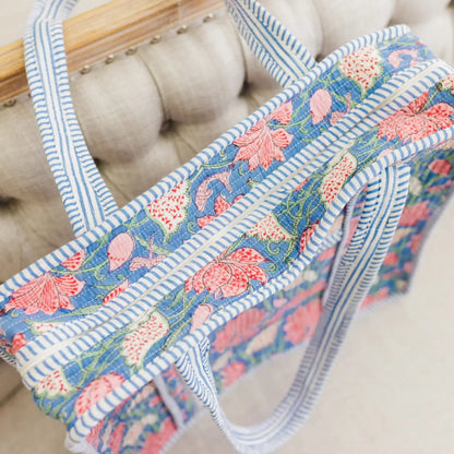 Seascape | Large Quilted Zipper Tote Bag