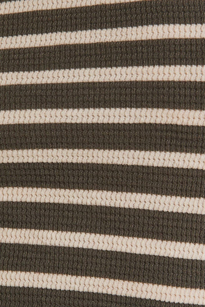Elise Wrap Mini Dress - Olive Stripe
