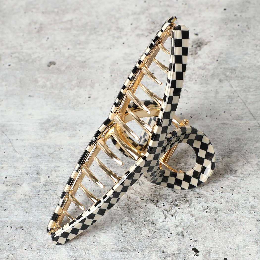 Charming Checkered Hair Claw