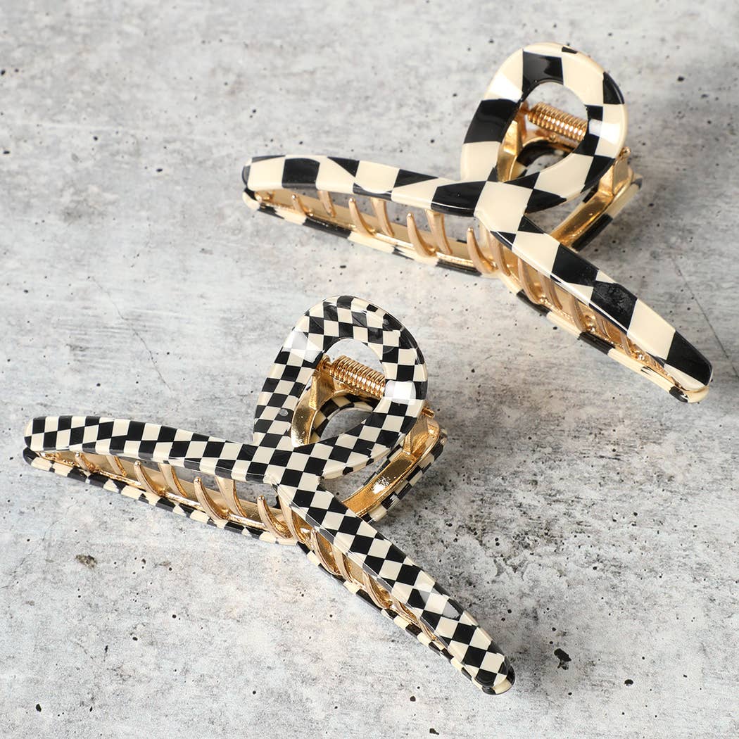 Charming Checkered Hair Claw
