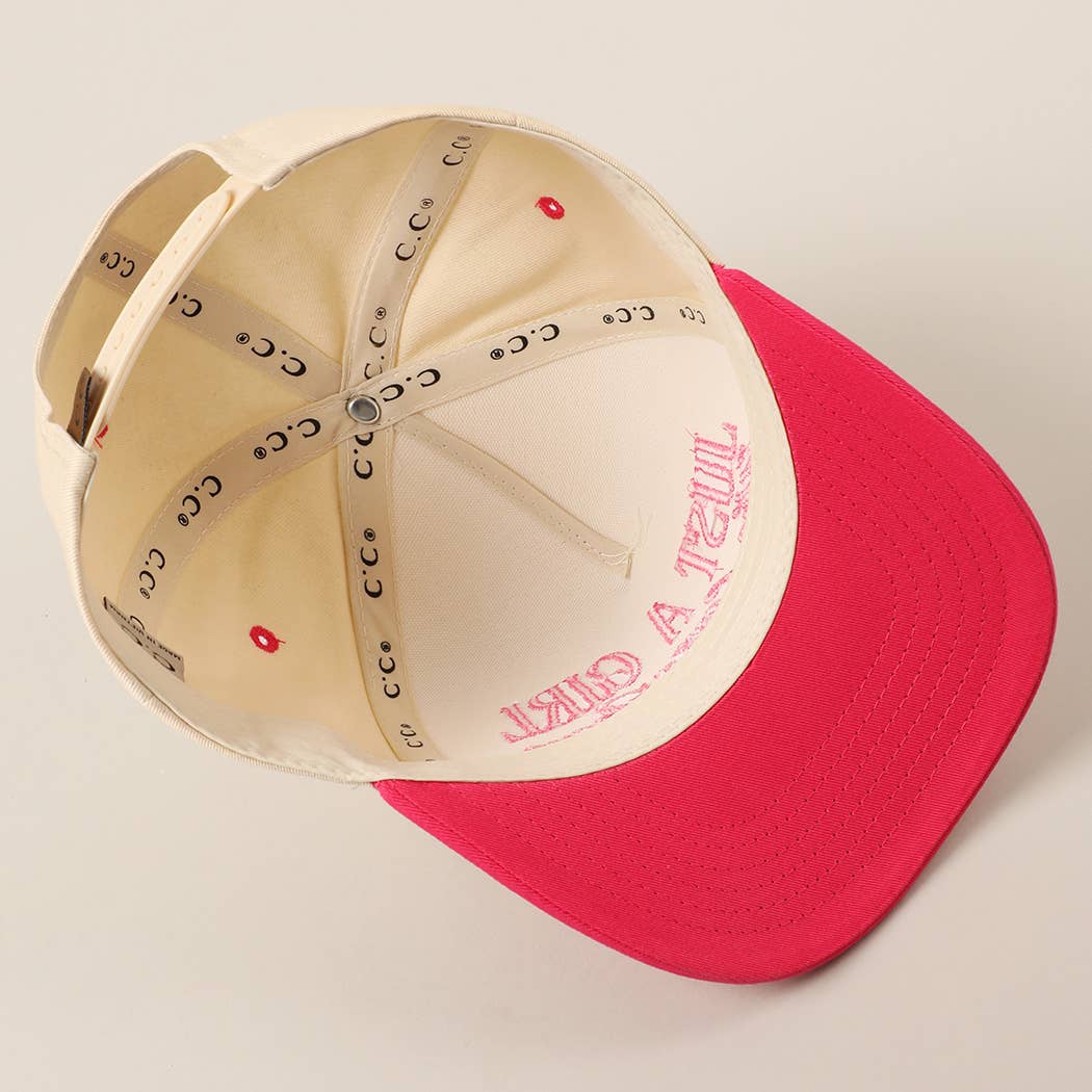 Just A Girl Who Loves Jesus Embroidery Trucker Hat: Light Denim
