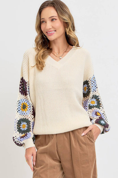 Wildflower Blooms Crochet Sweater