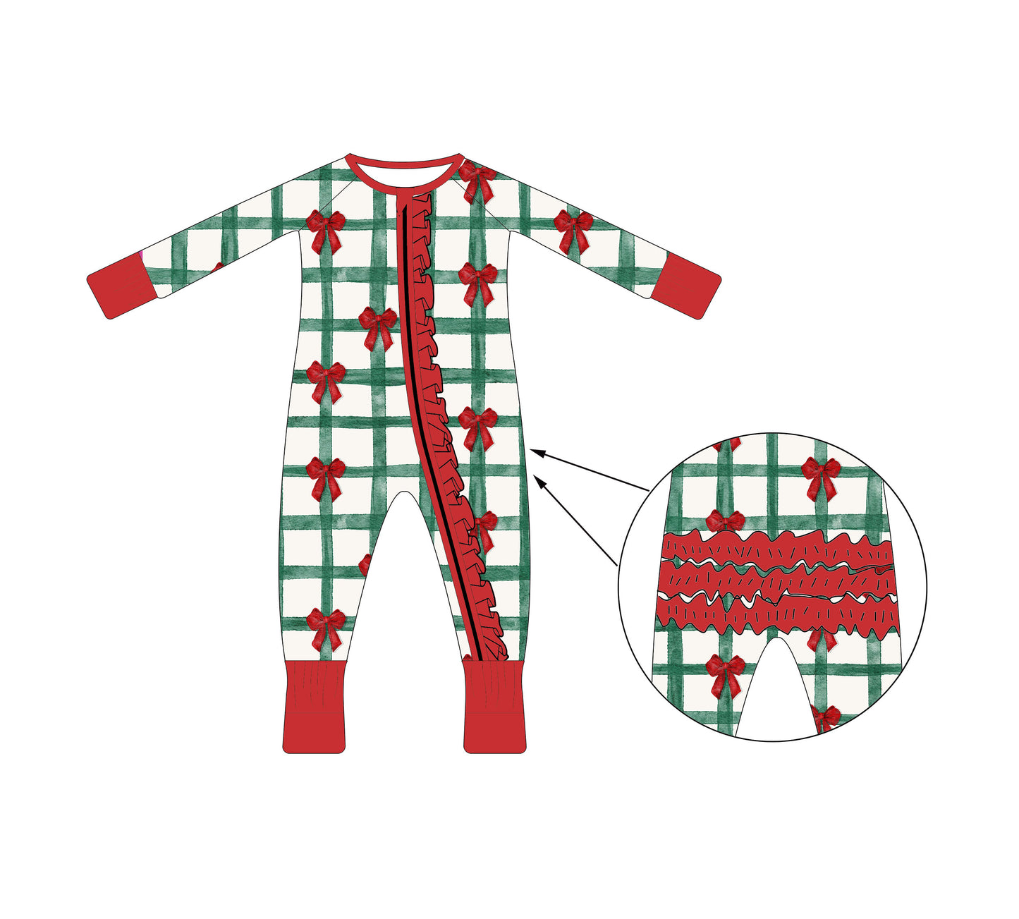 Bamboo Ruffle Zippy - Christmas