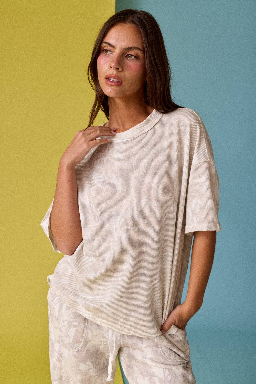 Washed Weekend Camo Ribbed Tee