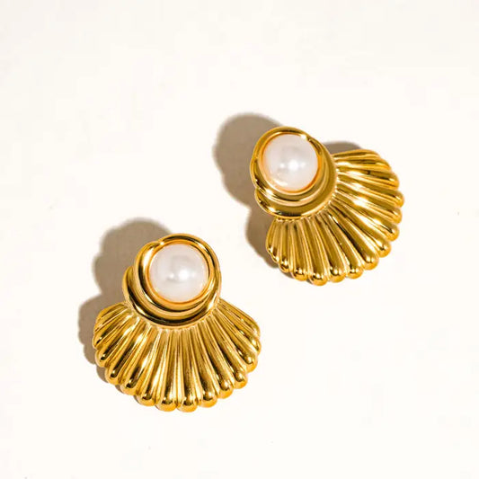 Lennox 18K Gold Non-Tarnish Shell Earring