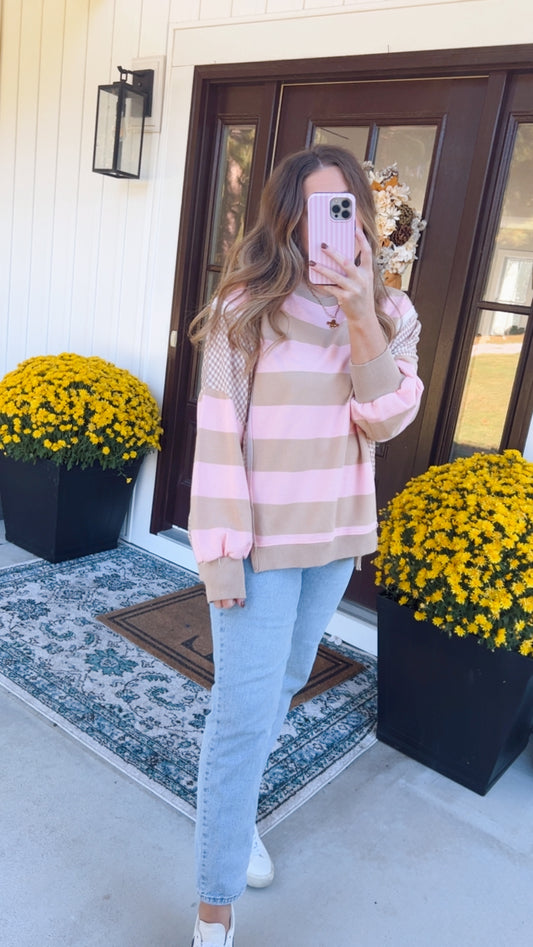 Hollis Patchwork Stripe Pullover