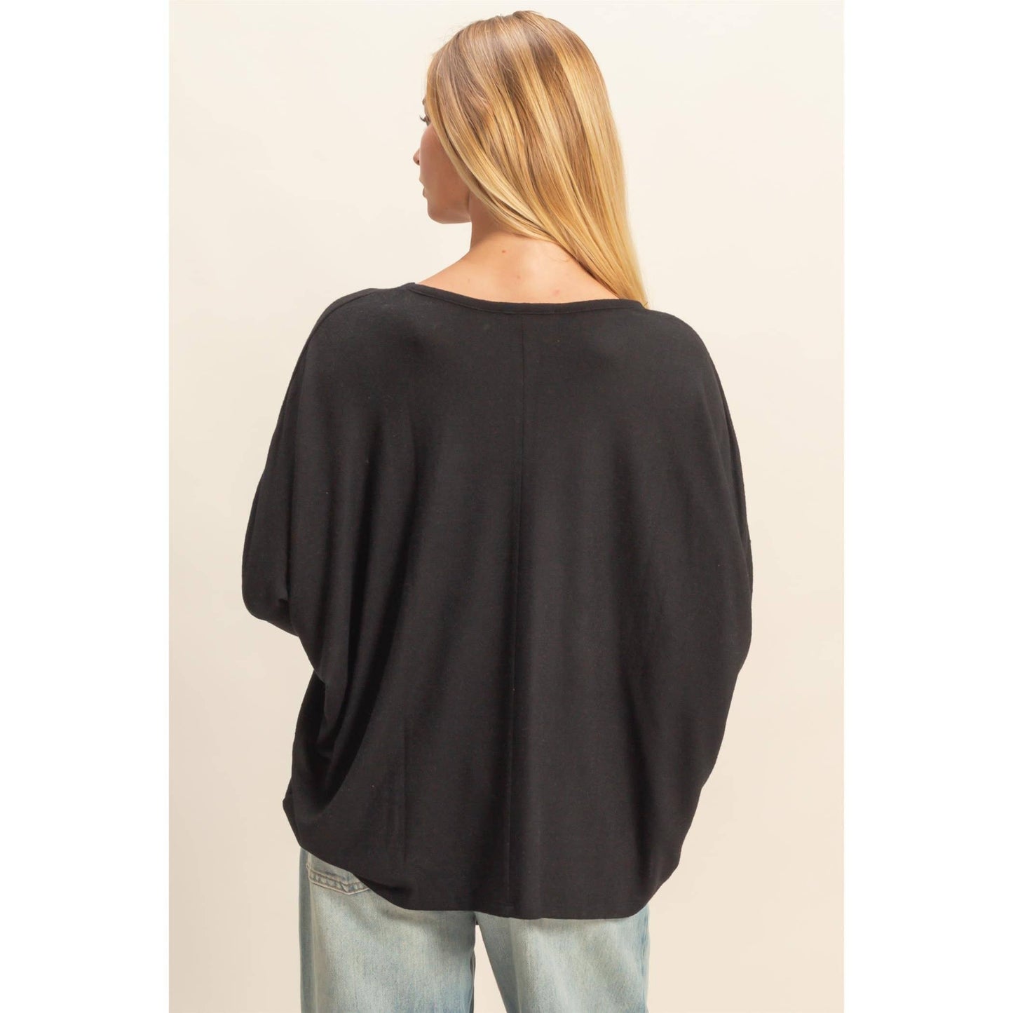 Relaxed Fit Dolman Long Sleeve Top