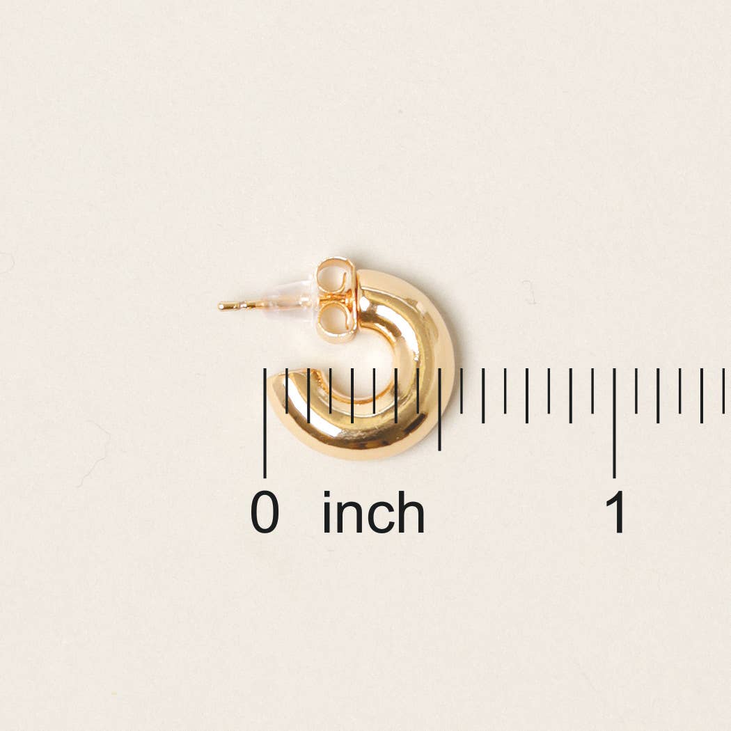 Luna Mini Hoop Earrings in White Gold