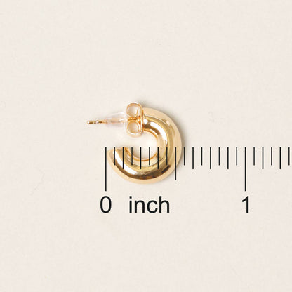 Luna Mini Hoop Earrings in White Gold