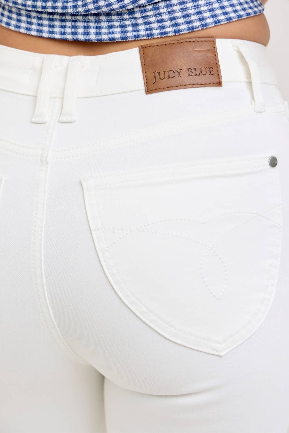 Judy Blue HW Tummy Control Flare: White