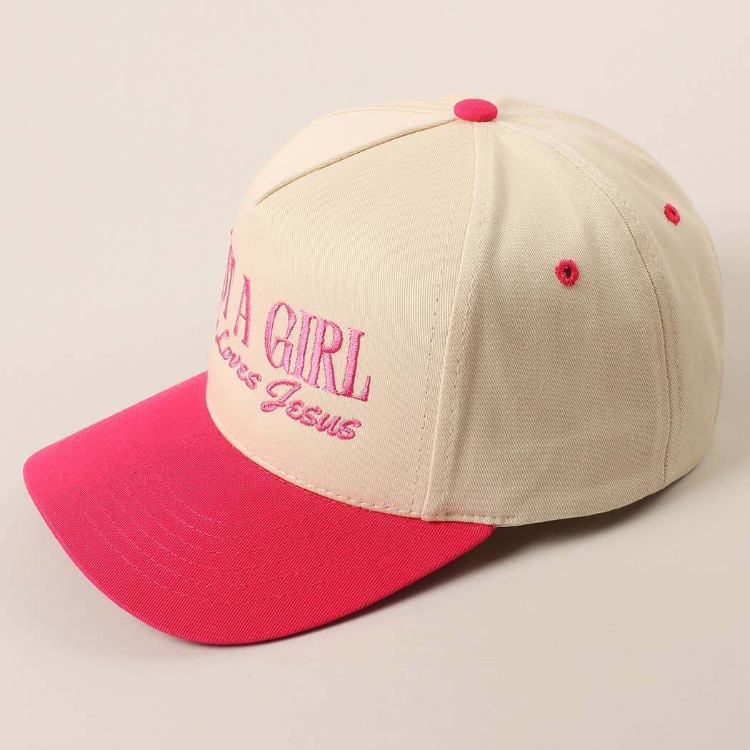 Just A Girl Who Loves Jesus Embroidery Trucker Hat: Light Denim