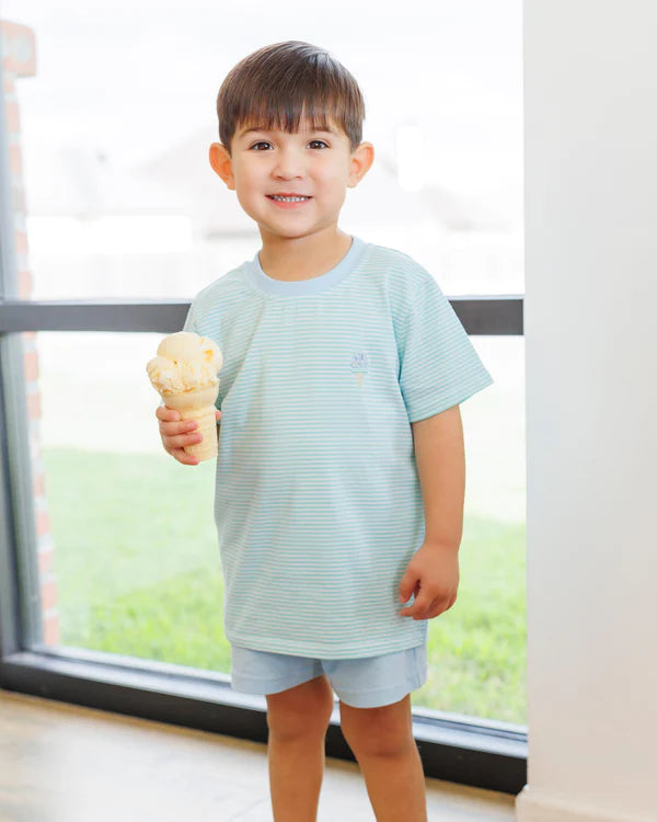 Ice Cream Embroidery Boys Shorts Set