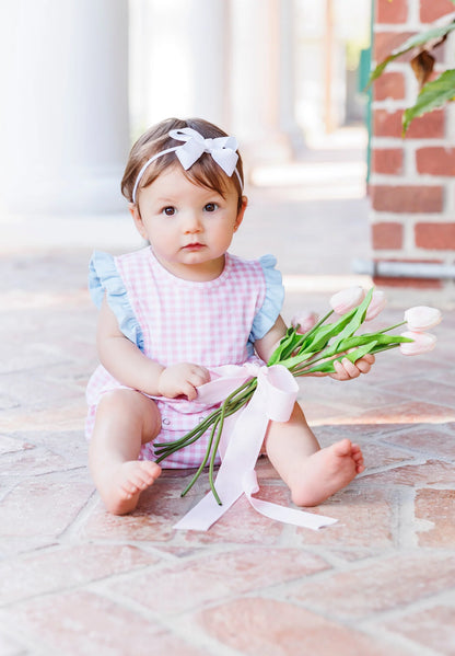 Evie Bubble - Pink Gingham and Light Blue