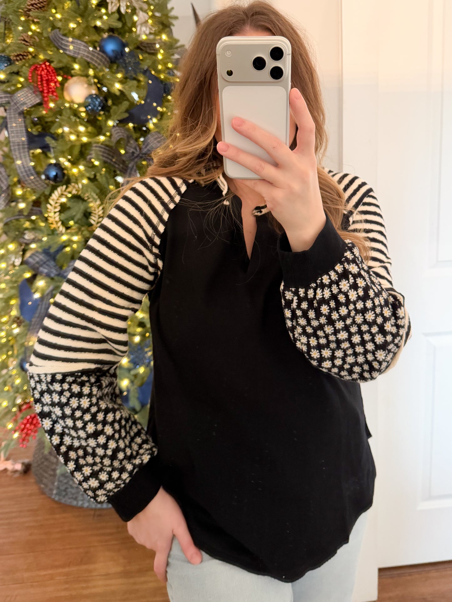 Camden Patchwork Top in Black