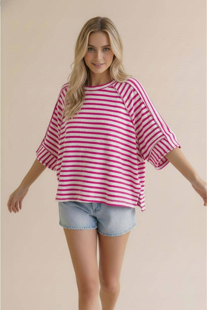 Weekend Energy Stripe Knit Top