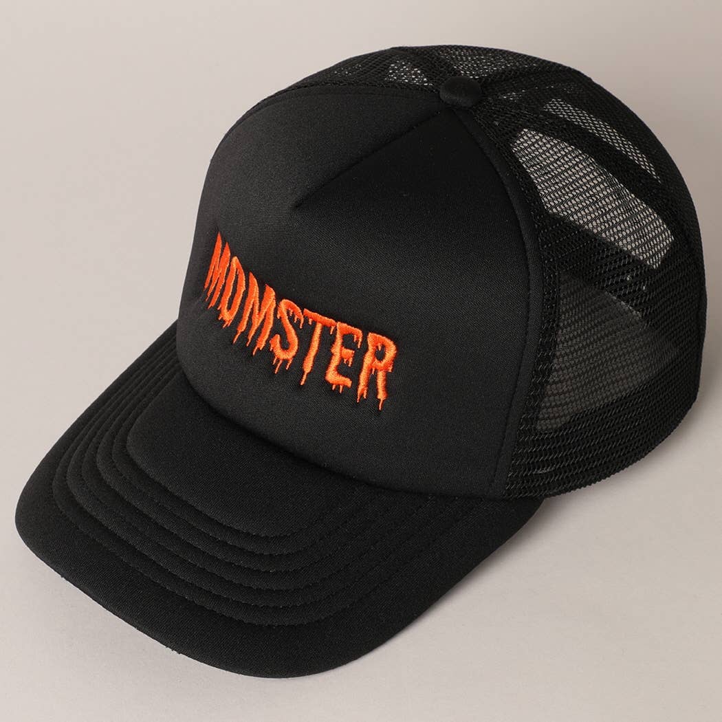Momster Letter Embroidered Mesh Back Trucker Hat