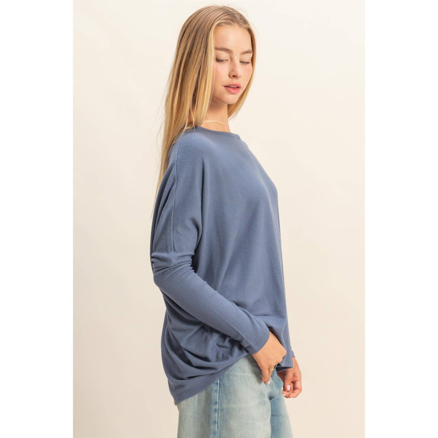 Relaxed Fit Dolman Long Sleeve Top