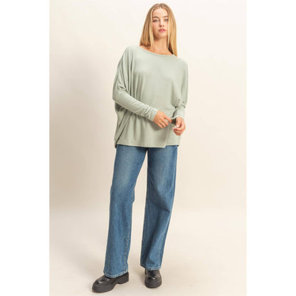 Relaxed Fit Dolman Long Sleeve Top