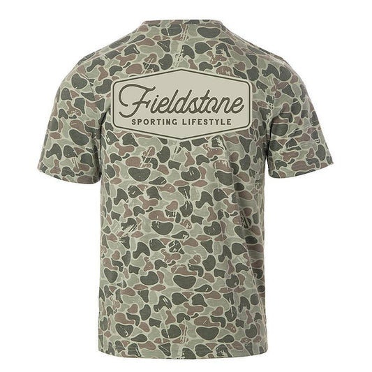 Fieldstone Marsh Camo Logo Tee