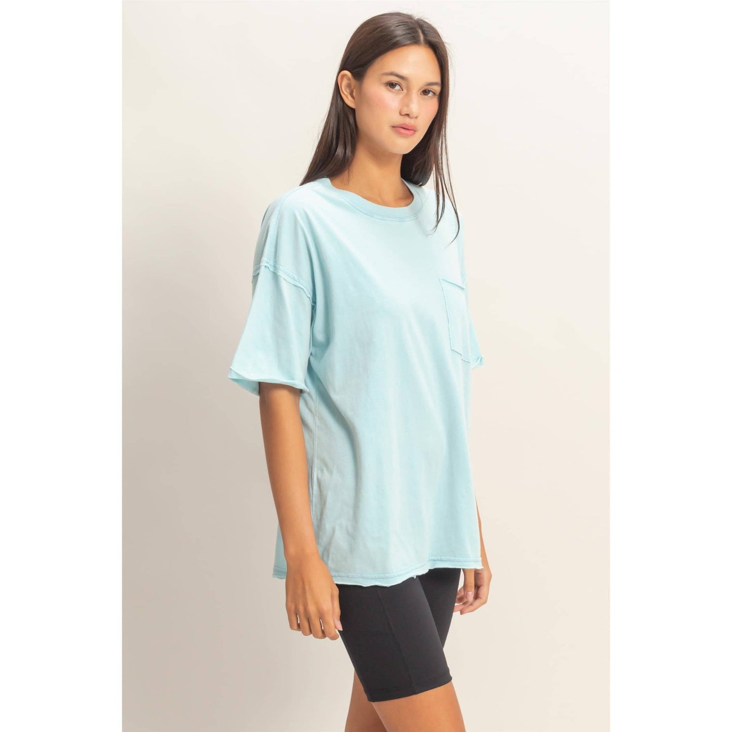 Washed Pocket Crew Neck T-Shirt