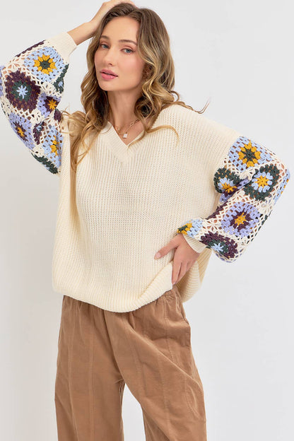 Wildflower Blooms Crochet Sweater