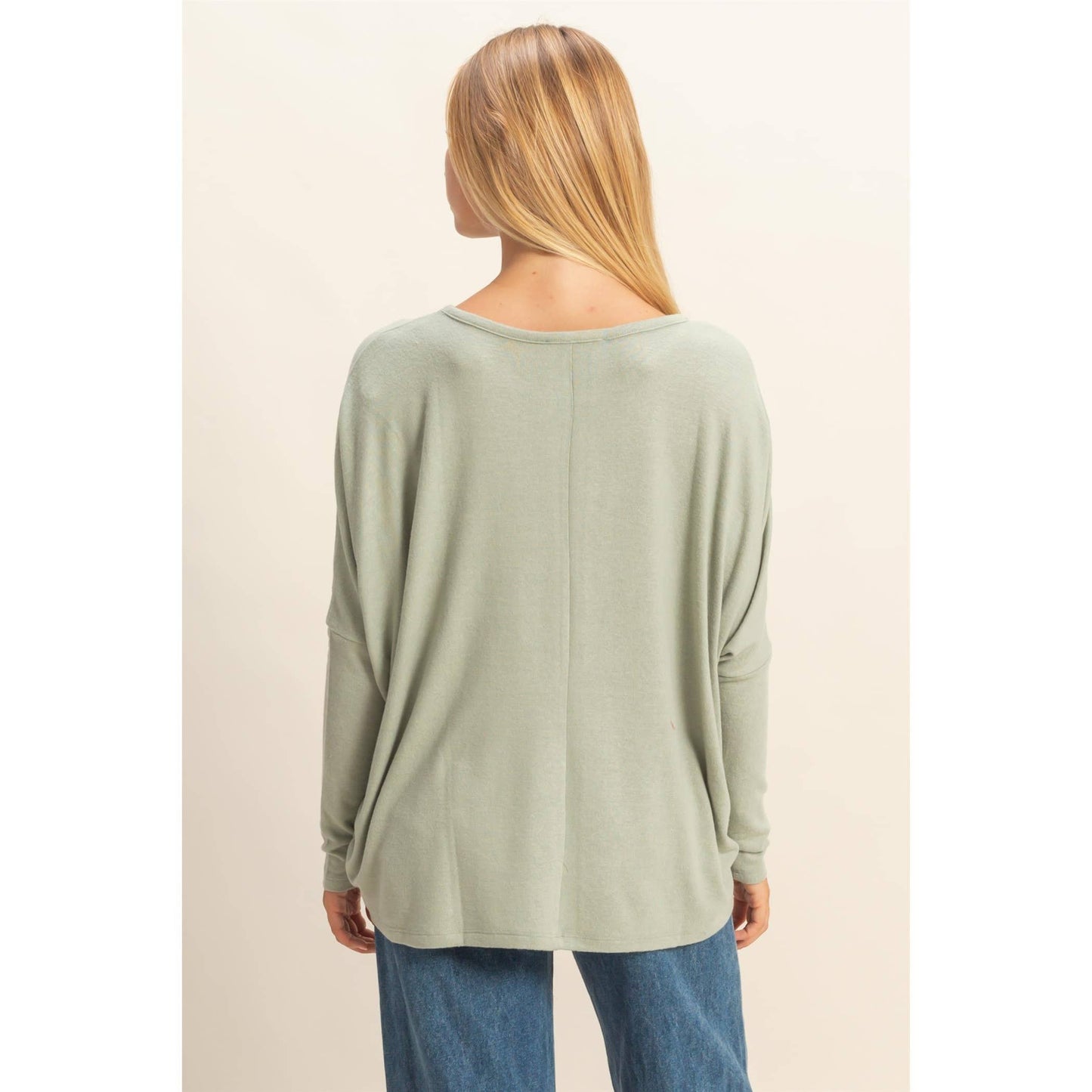 Relaxed Fit Dolman Long Sleeve Top
